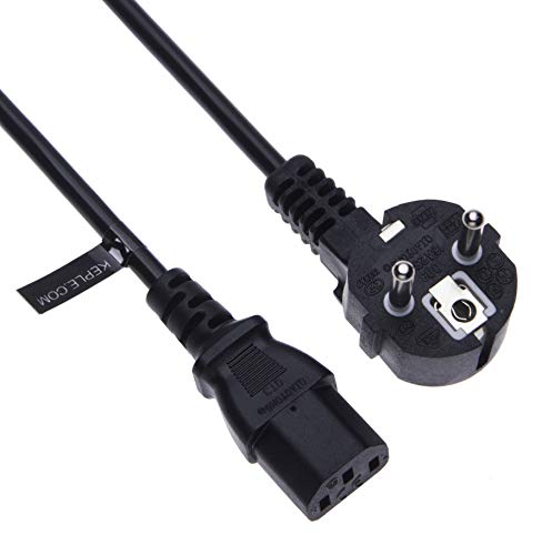 C13 Cable de alimentación Conector de la UE Cable de CA para Behringer X-Touch Compatible con Enchufe de Contacto de Puesta a Tierra CEE 7/7 | Conector de IEC Cable de conexión de 250v (5m)
