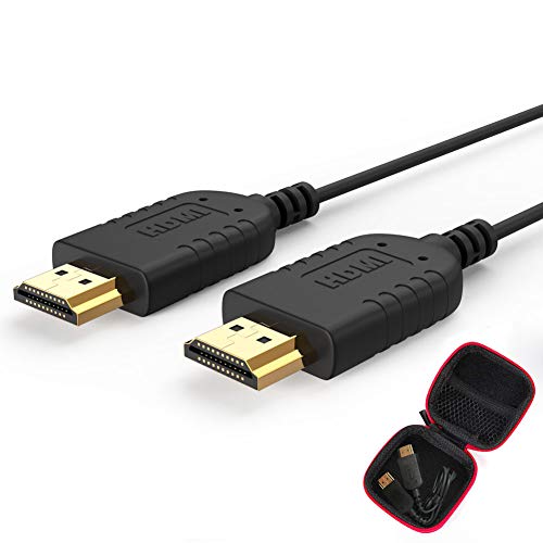 Cable HDMI Flexible & Delgado 2 Metros,FOINNEX Cable HDMI Ultra Thin, Alta Velocidad Soportes Ultra HD 4K@30Hz, 2K, 1080P, 3D, Ethernet, ARC, HDR para Nintendo Switch, PS3, PS4, Xbox, HDTV, PC, Laptop