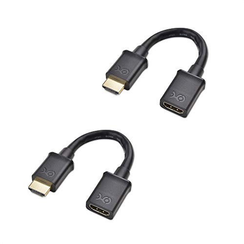 Cable Matters - Pack de 2 Cables Cortos de extensión HDMI Alta Velocidad (alargador HDMI Corto de Macho a Hembra) con Ethernet – 0,15 m - Apto para 3D y resolución 4K