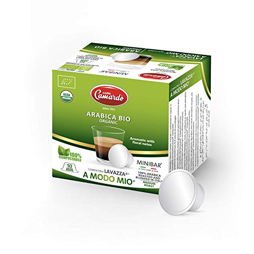 CAFFÈ CAMARDO 30 Cápsulas compostables compatibles para máquina de café Lavazza® * A Modo Mio® * - Mezcla ARABICA BIO - Café certificado orgánico USDA - Made in Italy - 3 cajas de 10 cápsulas