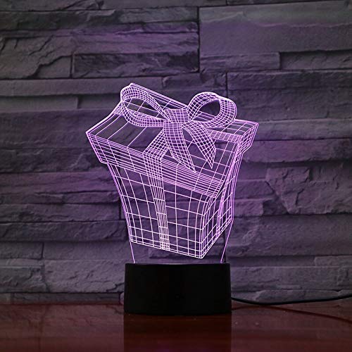 Caja de regalo de decoración del hogar única luz de noche LED ilusión 3D sensor táctil caja de regalo lámpara de mesa lámpara de mesita de noche inteligente