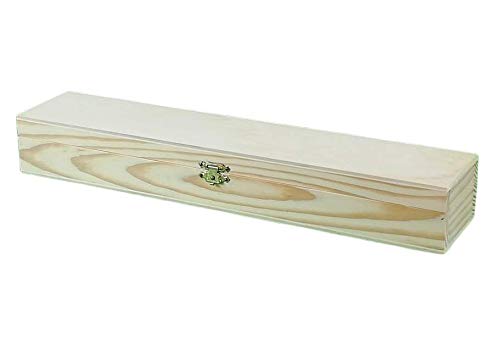 Caja rectangular madera. En crudo, para pintar. Ideal para pinceles. Medidas exteriores (ancho/fondo/alto): 35 * 7 * 5 cm.