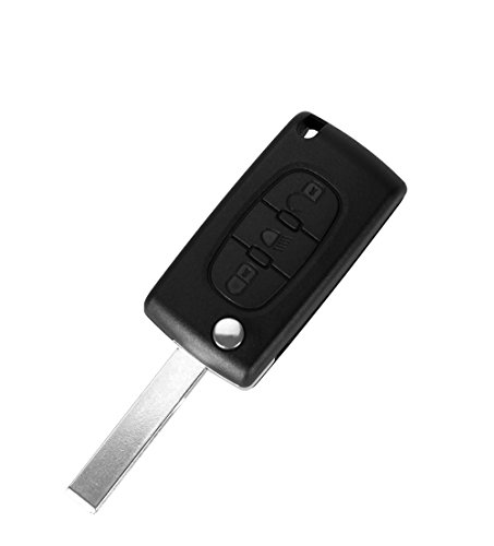 Carcasa llave para Citroen C4 C5 C4 Picasso C6 | CE0523 | 3 botones | Mando a distancia sin ranura para pilas