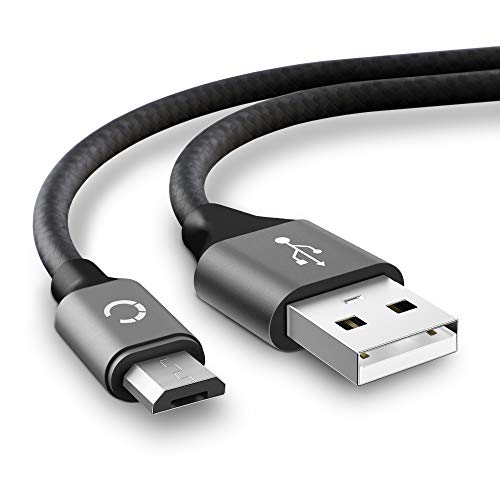 CELLONIC® Cable USB Datos 2m Compatible con Nintendo Classic Mini NES/SNES Cable de Carga Micro USB a USB A 2.0 2A Gris conexión USB Nylon