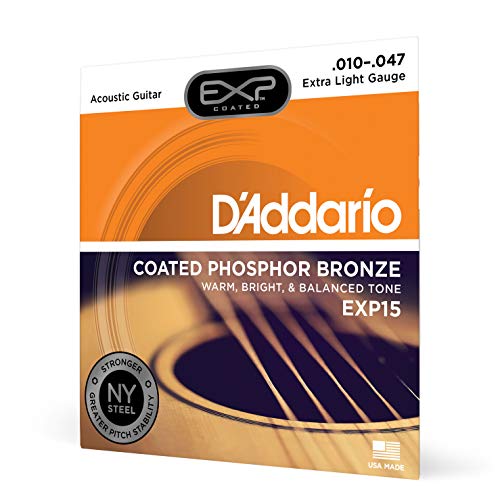 D'Addario EXP15 - Juego de Cuerdas para Guitarra Acústica de Fósforo/Bronce.010 - .047, Naranja