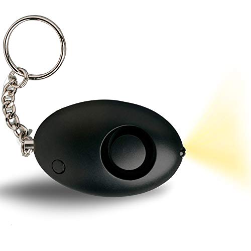 Defender - Alarma de ataque personal Cooper de 130 dBs aprobada por la policía, con linterna y de color negro