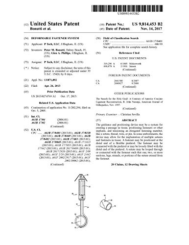 Deformable fastener system: United States Patent 9814453 (English Edition)