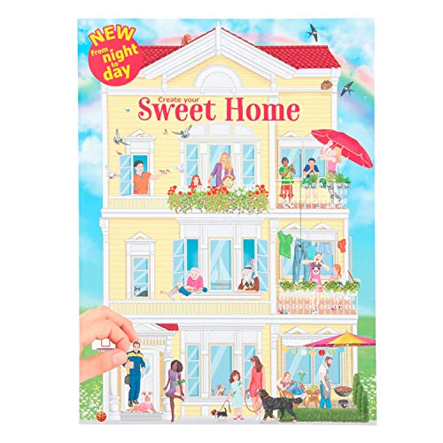 Depesche 11415 Create Your Sweet Home - Libro para Colorear (30 x 22 x 0,5 cm, 24 páginas ilustradas de Colores y 3 Pegatinas Dobles)