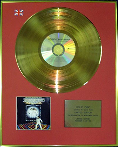 Disco de oro recubierto de 24 quilates con diseño de Saturday Night FEVER – Edición Limitada – Original Sonidtrack
