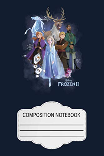 Disney Frozen 2 Group Shot Walking Into Forest V4 Notebook: 120 Wide Lined Pages - 6" x 9" - College Ruled Journal Book, Planner, Diary for Women, Men, Teens, and Children