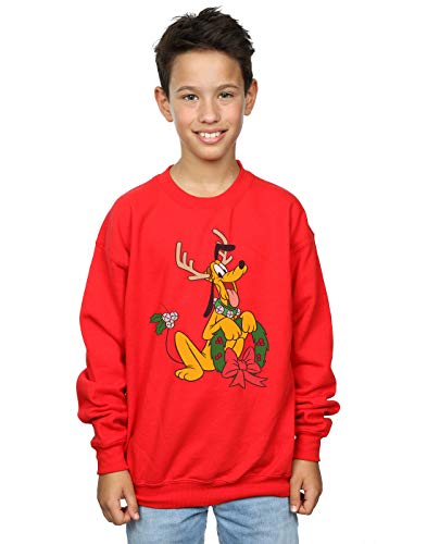 Disney Niños Pluto Christmas Reindeer Camisa De Entrenamiento Rojo 5-6 Years