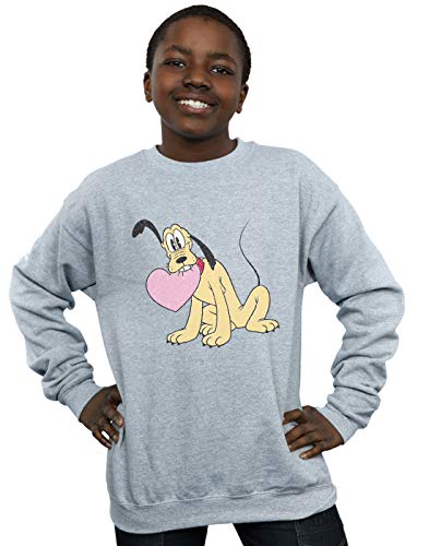 Disney Niños Pluto Love Heart Camisa De Entrenamiento Deporte Gris 5-6 Years