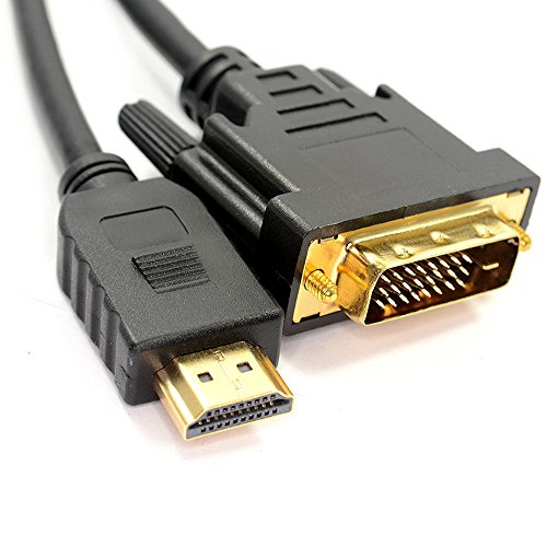 Dragon Trading - Cable HDMI a DVI (1,5 m, 1 m, bidireccional, chapado en oro, compatible con Blu Ray Player, PS 4, Nintendo Wii, plasma, DVD, ordenador, HDTV, proyector