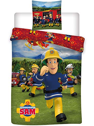 Fireman Sam Reversible Bedding Set Duvet Cover and Pillow Case 140x200 cm - 140x200 cm