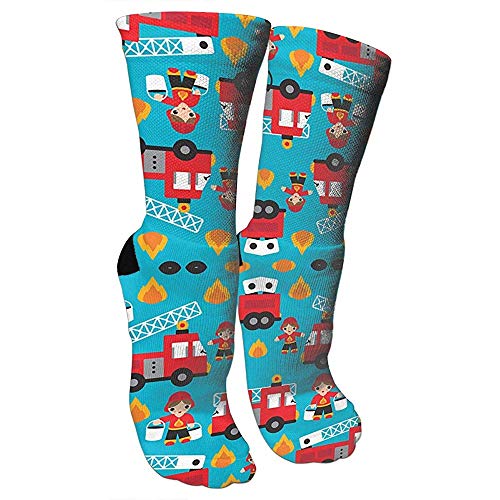 F.L.OPOPO Socks Calze per vigili del fuoco per camion dei pompieri e eroi per ragazzi, calzini per novità, divertenti calzini in cotone