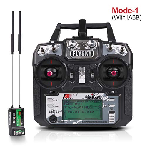 Flysky FS-i6X Transmisor (10CH, 2.4GHz, AFHDS 2A) RC Transmitter con Flysky iA6B Receptor for FPV Racing RC Drone Quadcopter by LITEBEE (Mode-1 Right Hand Throttle)