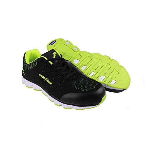 Goodyear Workwear GYSHU1571 - Zapatillas de seguridad para hombre (metal, sin compuesto), 6 UK, negro/verde, 1
