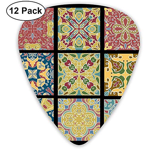 Guitar Pick Classic Picks 12-Pack para azulejos de cerámica para guitarra y bajo para vino marroquí de época