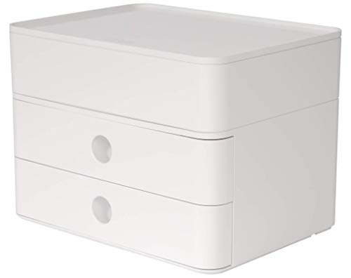 Han 1100-12 Smart Box Plus Allison - Cajonera con 2 cajones y caja para utensilios, color blanco