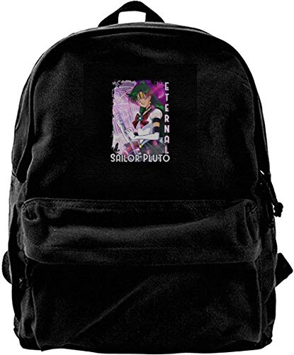 Homebe Mochila antirrobo Impermeable,Canvas Backpack Eternal Sailor Pluto AKA Setsuna Meioh Rucksack Gym Hiking Laptop Shoulder Bag Daypack for Men Women
