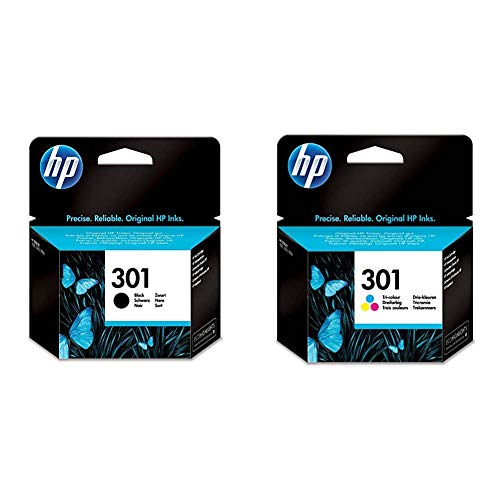 HP 301 Cartuchos de tinta originales, negro y tricolor, paquete de 2