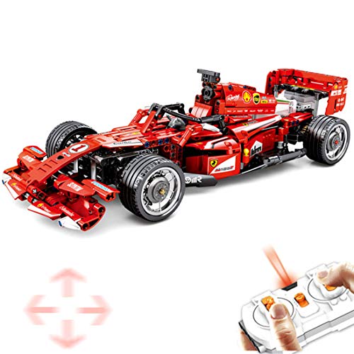 HYZM Technic Formula 1 - Bloque de construcción para coche, 2.4 G RC FRR-F1, modelo de coche de carreras con motor y control remoto, 585 piezas de construcción compatibles con Lego