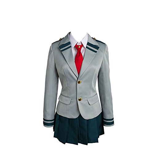 Jeylu Boku no My Hero Academia Tsuyu uniforme escolar disfraz cosplay Gris gris X-Small