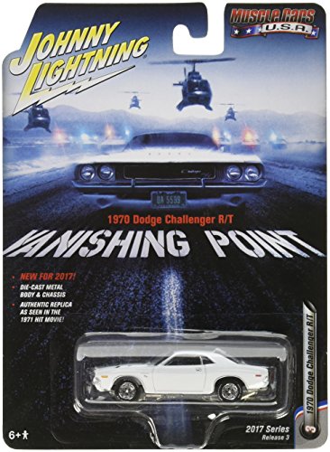 Johnny Lightning Dodge Challenger R/T 1970 "Vanishing Point weiß, Modellauto 1:64