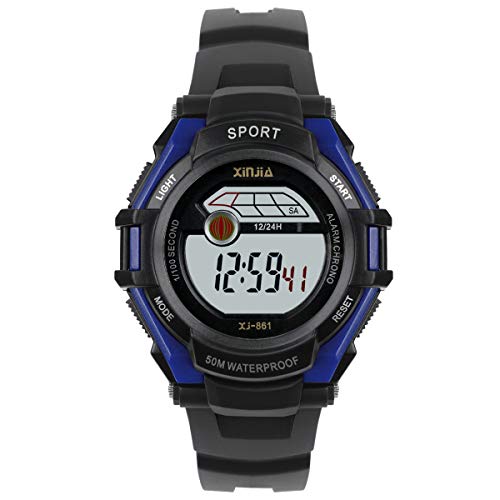 Kinder Uhren Jungen Digital,50M(5 Bar)Wasserdichte SportuhrMultifunktions Armbanduhr für Kinder mit Alarm