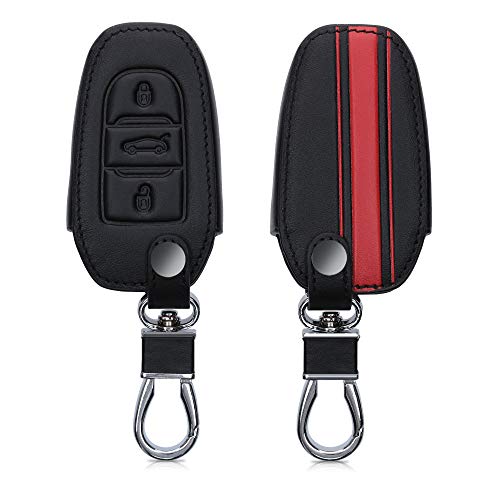 kwmobile Funda Compatible con Peugeot Citroen Llave de Coche Smartkey de 3 Botones (Solo Keyless Go) - Cubierta de Cuero sintético - Case para Mando y Control de Auto Rally