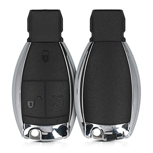 kwmobile Funda Llave Coche Compatible con Mercedes Benz Llave de Coche de 3 Botones - Repuesto plástico Duro para Mando de Auto - Negro
