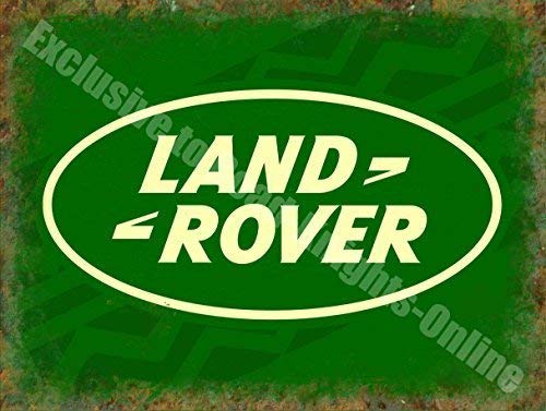 Land Rover Insignia Logo, Garaje Vintage 196, Antigua Anuncio Metal/Cartel de Acero para Pared - 40 x 30 cm