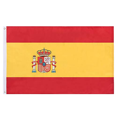 Lixure Bandera de España 5'x3' Días Ventosos 5x3ft (150x90cm) Bandera Republicana Española Nylon 210D Durable para Exterior/Interior Bandera Decorativa Resistente a Rayos UVA