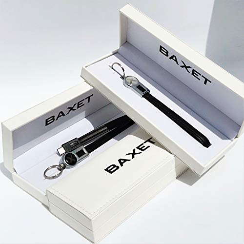 Llavero de piel | Cable de carga USB | Llavero negro de piel auténtica con tres tipos de conector Micro, TypeC, IP| Idea de regalo tecnológico (TypeC)