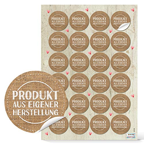 Logbuch-Verlag Pegatinas producto de producción propia alrededor de 4 cm para su propio artículo hecho a mano – Embalaje de adorno 48 Stück / 2 Bögen