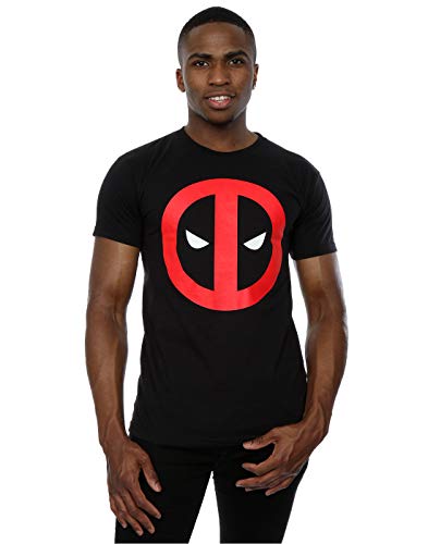 Marvel Camiseta Deadpool Clean Logo para hombre, peque?a, negra
