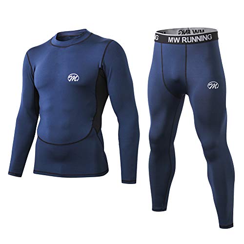 MeetHoo Conjuntos Térmicos para Hombre, Set de Ropa Térmica Camiseta Pantalones Interior Función Deporte Running Ciclismo Esquí Fitness Invierno
