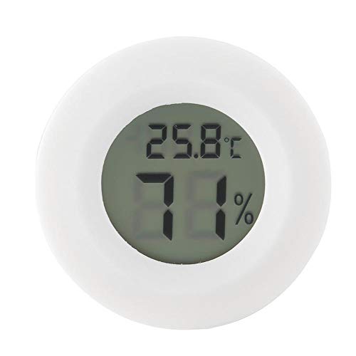 Mini Monitor De Temperatura De Humedad Interior con Termómetro Higrómetro Digital con Pantalla LCD Grande y Luz De Fondo para Reptiles(Blanco)