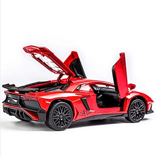 Modelo de coche para Lamborghini para Aventador 1:32 Modelo de aleación Modelo de juguete Modelo Simulación Metal Coche Sonido y Luz Tirar de la Luz Atrás Juguete para niños para niños Regalo (Color: