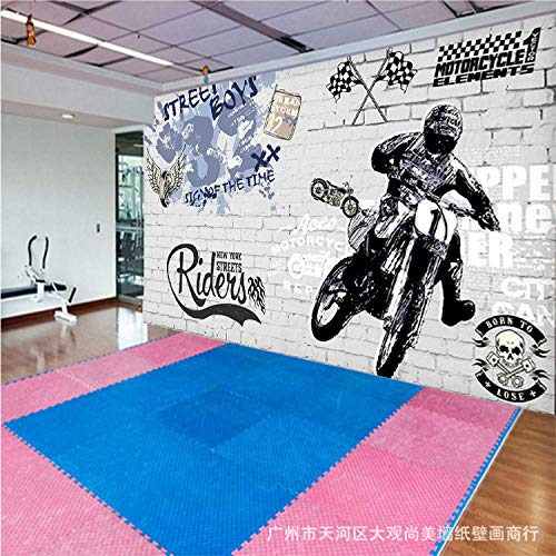 murales de pared 3d3d sport gym studio wallpaper taekwondo boxing gym background wallpaper muscle man brick wall graffiti mural(300x210cm)