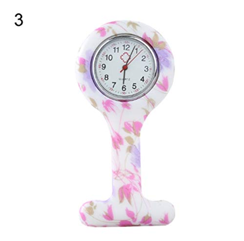N / A Clip-en Fob Cuarzo Broche Colgante Ocasional de la Manera del Reloj Unisex de la Enfermera de Goma de Silicona Reloj de Bolsillo para Mujeres Hombres (Color : 3)