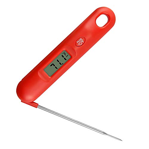 #N/a Termómetro de cocina multifuncional termómetro de cocina termómetro Digital de carne sonda plegable para freír, barbacoa, parrilla y asar pavo - Rojo