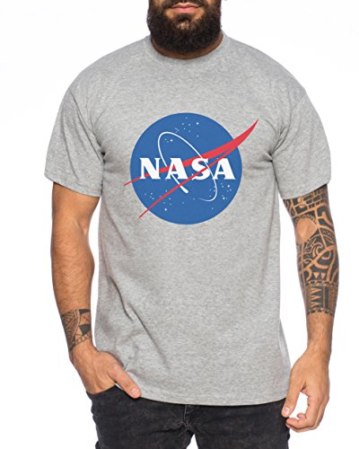 NASA Logo Camiseta de Hombre Astronaut Space Rocket Moon, Farbe2:Marengo Mezclado;Größe2:S