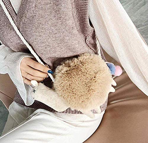 NC58 Peluche de juguete para mujeres y niñas de alpaca Llama de hombro bolso de piel de felpa bolso de mano de niño encantador animal Crossbody Satchel caliente
