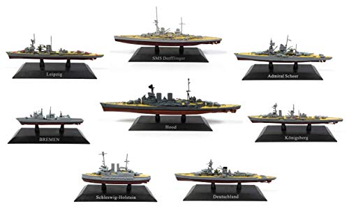 OPO 10 - Lote de 8 Buques de Guerra 1/1250 Leipzig + SMS + HMS + Bremen + Admiral Scheer (WSL8) (copie)