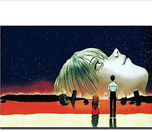 Pintura En Lienzo, Neon Genesis Evangelion The End of Evangelio Japan Anime Wall Art Pintura Impresa En Lienzo De Seda Póster, Carteles para Paredes De Dormitorio Boys_50X70Cm