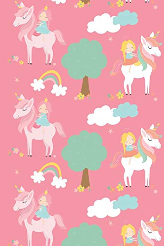 Princess and Unicorn Notebook: Pretty Pink Cute Unicorn Notebook for Girls to Write In | Magical Blank Lined Rainbow Cloud Stars & Trees Unicorn ... Ladies with Artsy Colorful Nature Pattern
