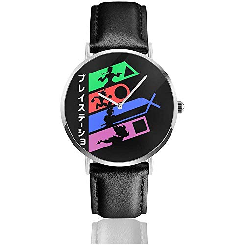 PSX Classics Lara and Co Watches Reloj de Cuero de Cuarzo con Correa de Cuero Negra para Regalo de colección