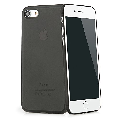 QUADOCTA iPhone 8, iPhone 7 (4,7“) Ultra Slim – Funda Protectora – Tenuis Negro – Case Bumper Fácil de protección Transparente Smart Cover Compatible con Apple iPhone8 con Protección De La Cámara