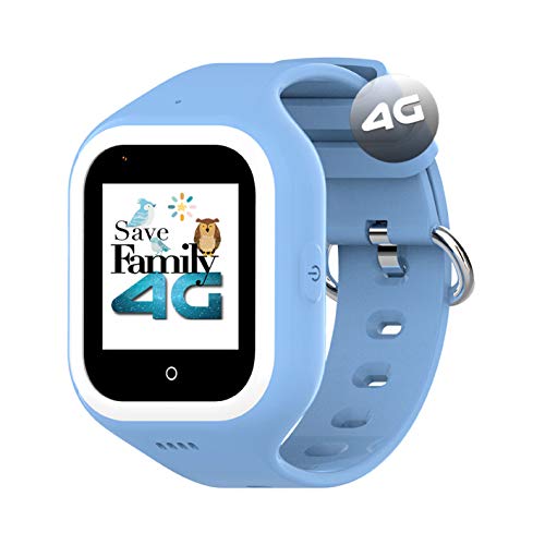 Reloj-Smartwatch 4G Iconic con Videollamada & GPS instantáneo para niños SaveFamily. Reloj con WiFi, Bluetooth, cámara, identificador de Llamadas, Boton SOS Waterproof Ip67. Azul